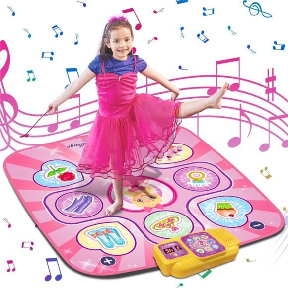 Dance Mat Toys with LED LightsBuilt-in Music for 3 - 9+ Year Old Kids